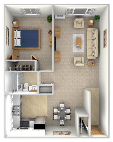 One Bedroom Floorplan
